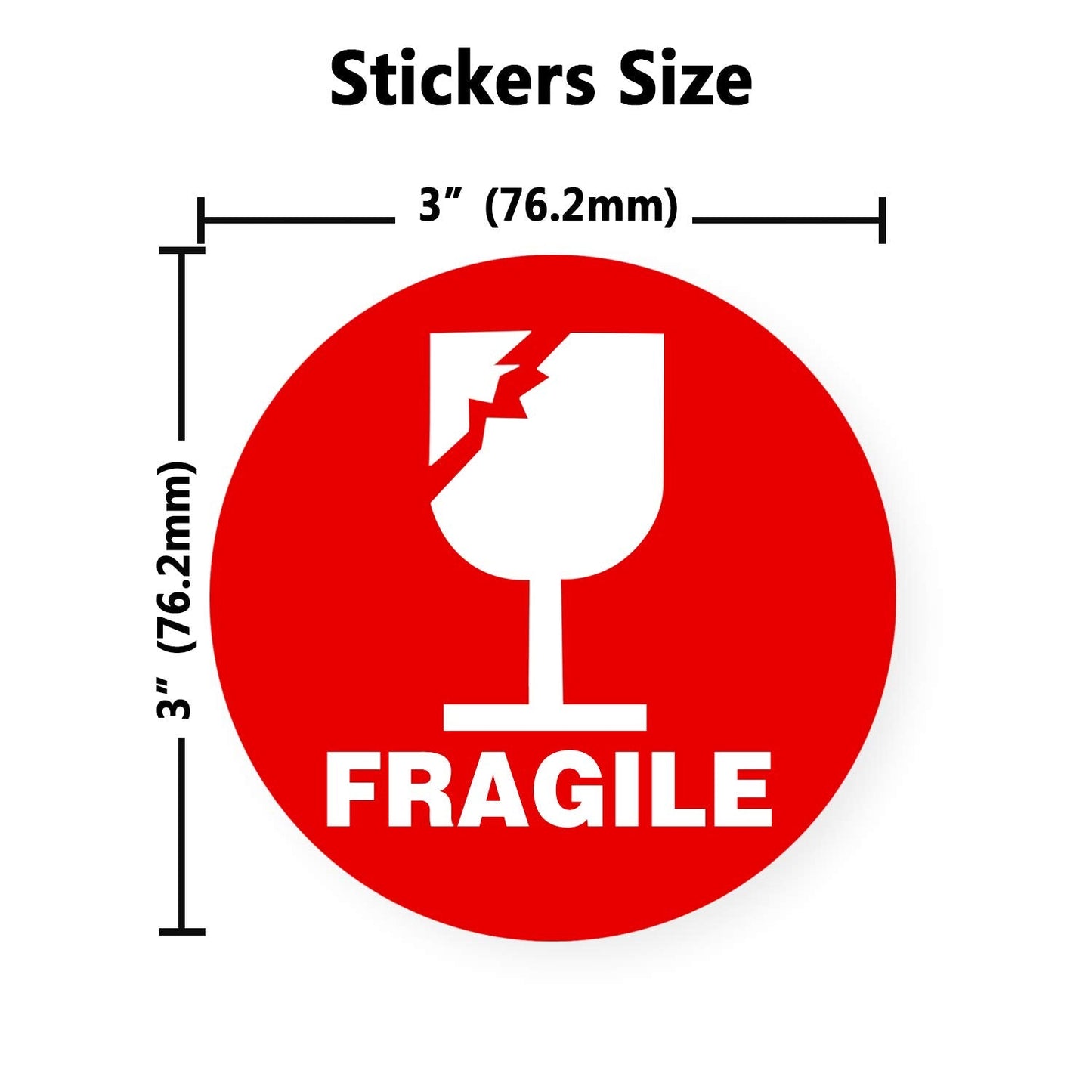 Fragile Stickers Handle with Care Do Not Drop Warning Shipping Labels for Package Boxes,3 Inch,300 Pcs