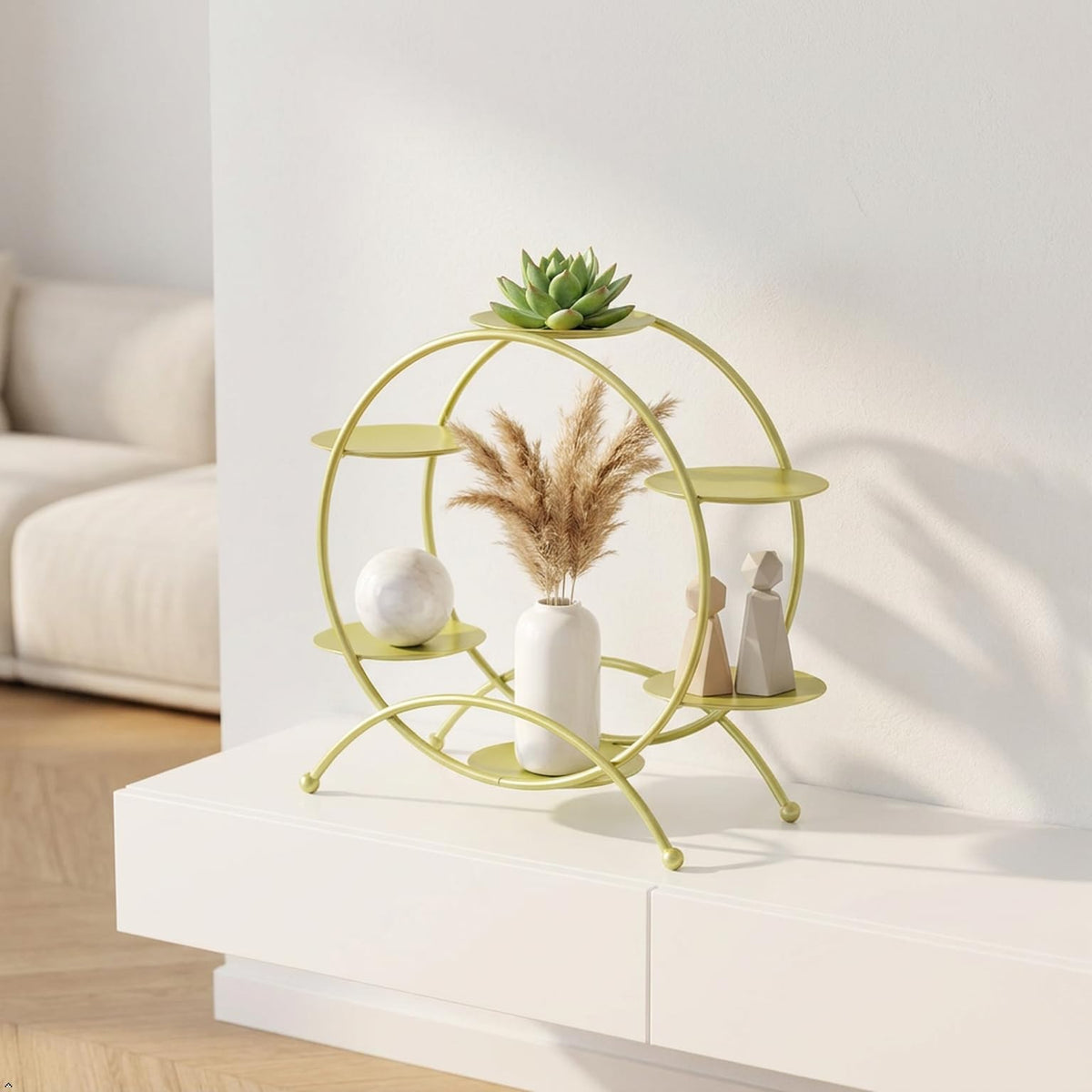 Gold 6-Tier Ferris Wheel Metal Display Rack Tabletop Organizer Gold-Large size