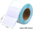 Self Adhesive Label Sticker 4 Rolls, Blank White Rectangle Address Thermal Label Roll Sticky Write On Note Mark for Office Kitchen Printer