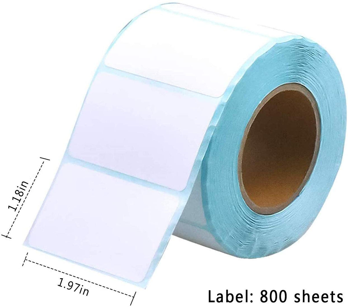 Self Adhesive Label Sticker 4 Rolls, Blank White Rectangle Address Thermal Label Roll Sticky Write On Note Mark for Office Kitchen Printer