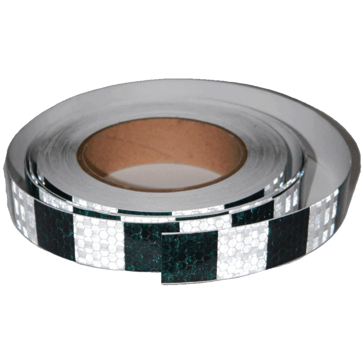 Black White Reflective Tape Outdoor Waterproof 1 inch X 66 feet, High Visibility Hazard Conspicuity Safety Industrial Marking Tape