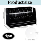 PH PandaHall Adjustable Label Dispenser Acrylic Sticker Roll Dispenser Black Label Roll Holder Organizer 1.81x5.51x6.65in for School Supplies School Home Office Desktop Craft Paper Labels