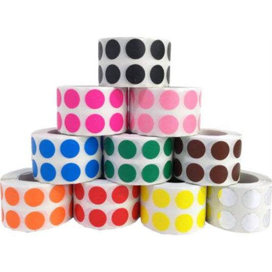 InStockLabels.com Color Code Labels in Bulk - 10 Colors of Half Inch Round Dot Labels - 10,000 Total - Self Adhesive