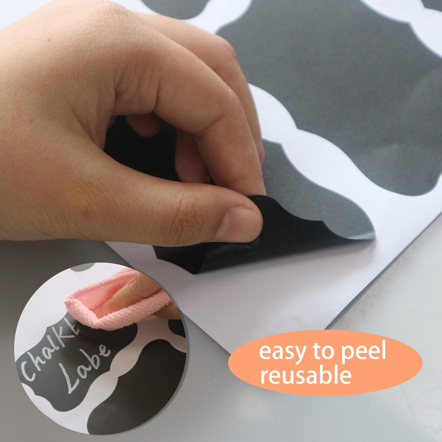 Chalkboard Labels 120pcs Marker Waterproof Blackboard Stickers with 1 Liquid Chalk for Mason Jars, Craft Rooms, Storage, Glass Bottle, Store Organize Home & Kitchen (Labels Same Shape 40)