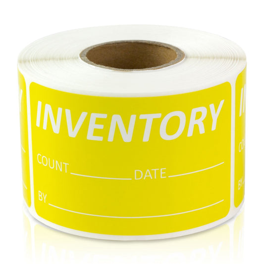 Inventory Labels (2.5 x 1.5 inch, Bright Yellow - 300 Labels) Inventory Count Writable Stickers for Inventory Management or Inventory Control