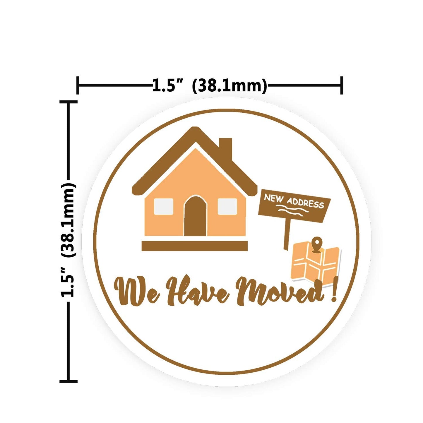 We Have Moved Stickers,Self-Adhesive New Address Envelope Seals,1.5 Inch Change of Address Moving Announcement Label Sticker,160 Pcs per Pack