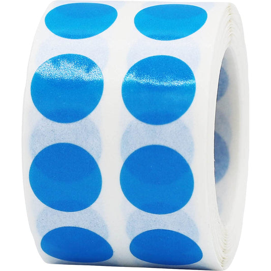 Blue 1/2" Inch Transparent Color Coding Labels, 1,000 Total Adhesive Stickers On A Roll, Ideal for Planners, Journals, Mailing Seals and Crafting Ideas Blue