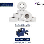 Perco 2 Line Freezer Adhesive Labels - 6,000 Blank Price and Date Gun Labels for Perco 2 Line Price and Date Guns - 8 Rolls, 1 Sleeve - Made in USA