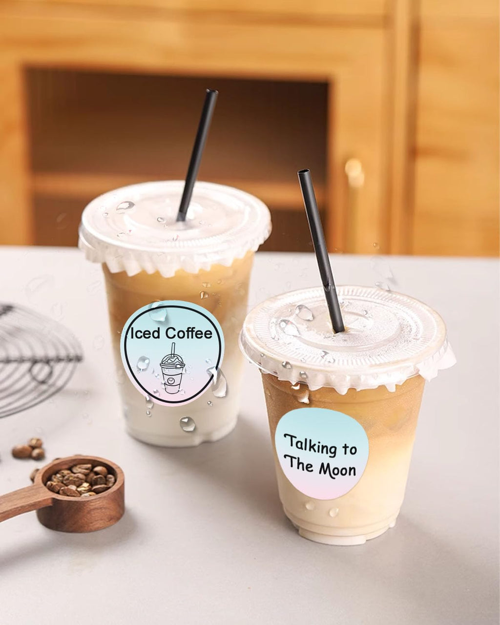 2PCS 2''×2'' Round Thermal Sticker Labels, Self-Adhesive 2 Inch Circle Thermal Labels, Multi-Purpose Sticker Labels for DIY Logo Design,Name Tag,QR Code, 600 Labels/1 Roll,Gradient