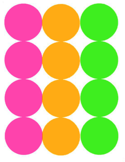 Tagaroom Sticker Dot Labels Color Coded (1 Inch Neon) 1 Inch Neon