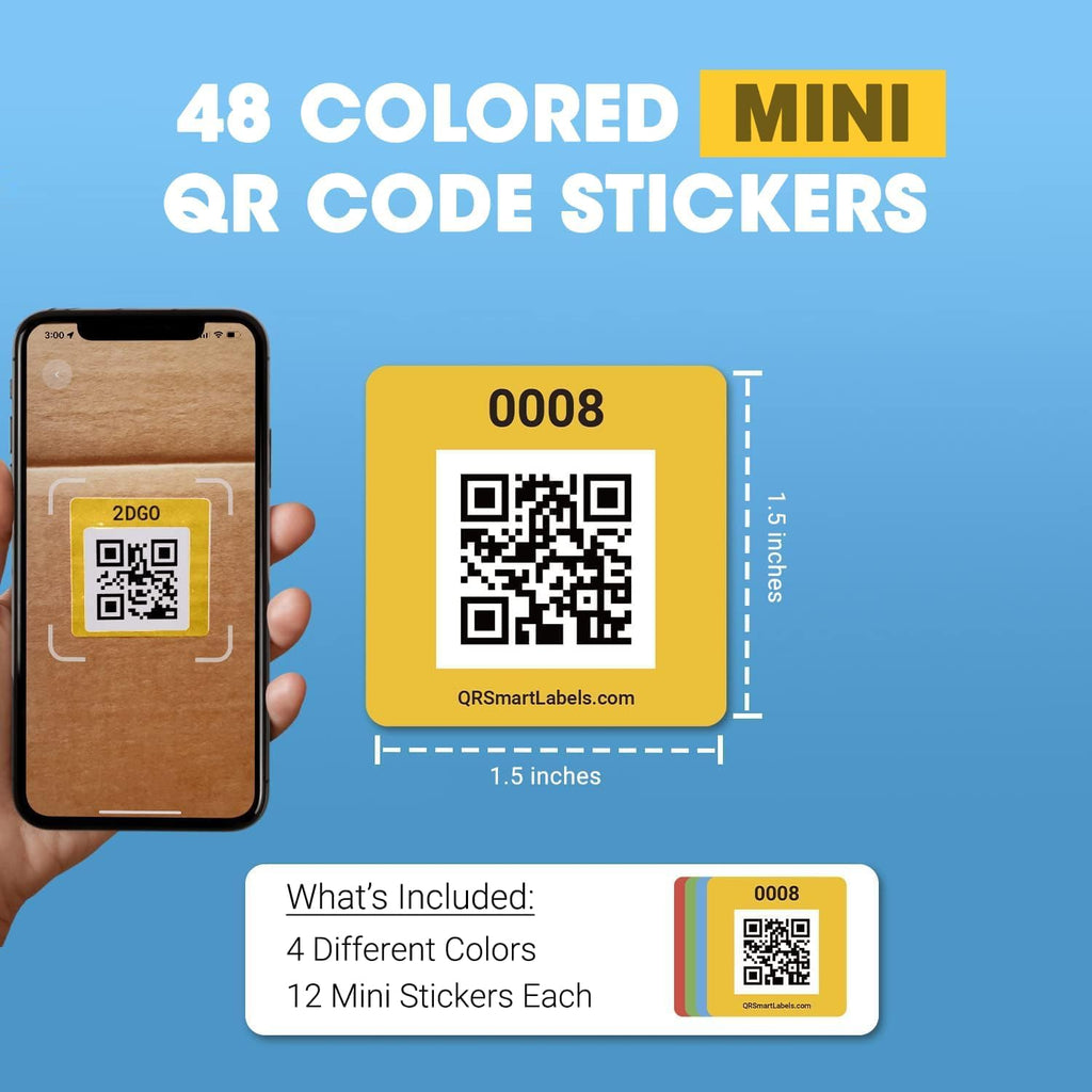 SmartLabels - Mini 1.5" QR Code Labels for Storage, Organization, & Moving