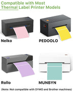 3"x3" Square Thermal Labels Stickers, Green, 500 Sheets/Roll