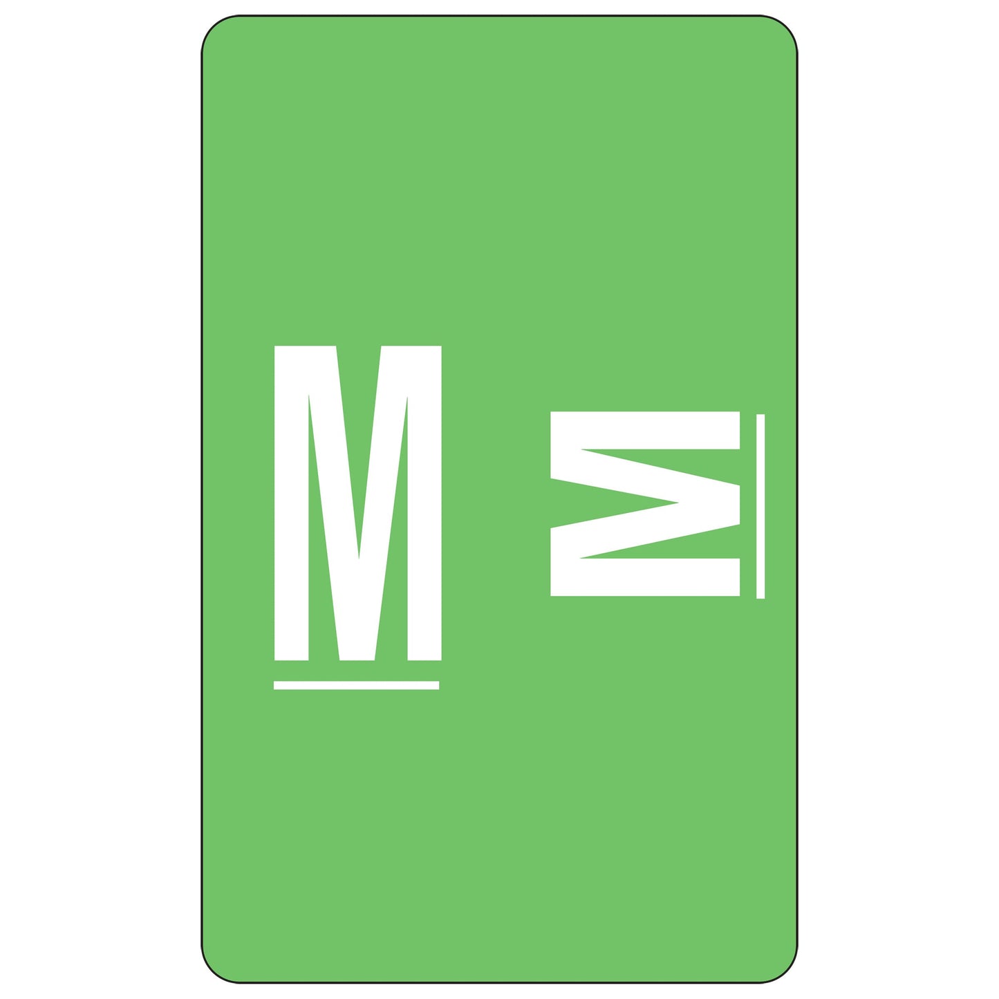 Smead AlphaZ ACCS Color-Coded Alphabetic Label, M, Light Green, 100 Labels per Pack (67183)