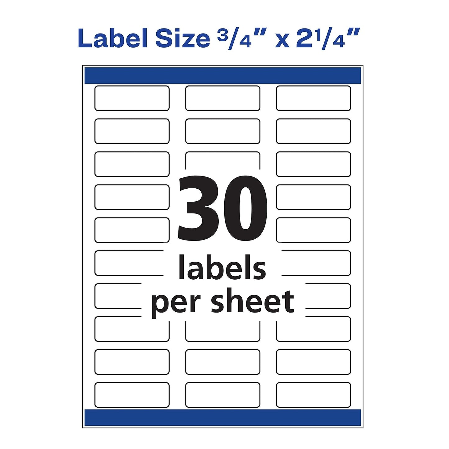 Avery Matte White Return Address Label, Sure Feed Technology, Permanent Adhesive, 3/4" x 2-1/4", 600 Labels (8257)