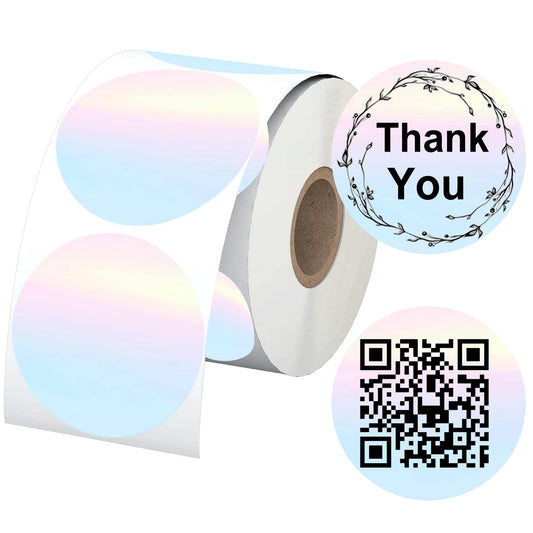 Direct Thermal Labels Stickers Round Watercolor Rounds Small Business Thermal Stickers 2 Inch Multi-Purpose Thermals Stickers Labels Inventory, Color Coding, Address, Name Tag 500 Pcs/Roll (Round)