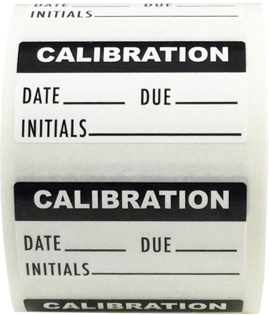 White and Black Calibration Labels, 3/4 x 1 1/2 Inch in Size, 500 Adhesive Stickers on a Roll
