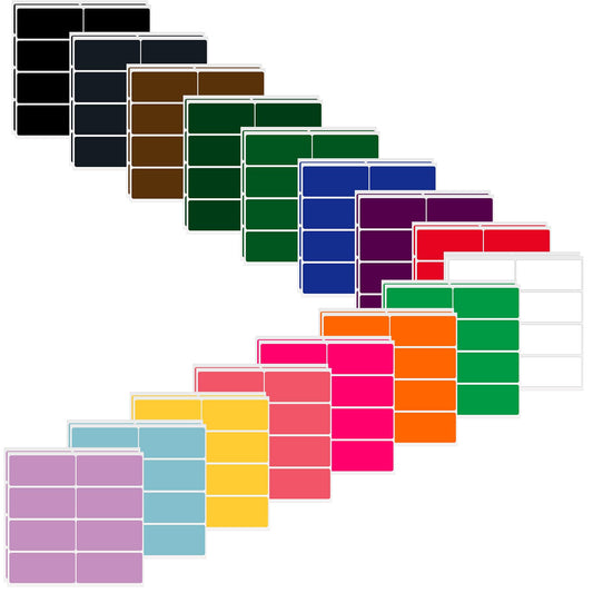 BLMHTWO 256 Pieces Colored Labels Rectangular Color Coding Labels Stickers in 16 Assorted Colors Self-Adhesive Write on Name Tag Stickers File Folder Labels for Home Office School Supplies
