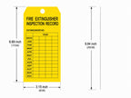 100 Pack Yellow Fire Extinguisher Monthly Inspection Tags Weatherproof PVC