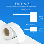 CLABEL Jewelry Price Label Tags 1.18"x2.75", White, 6 Rolls 30x70mm 6Rolls
