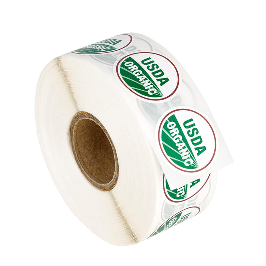 USDA Organic Labels 1 roll, 1000 Labels per roll 1 Inch Round Circle Dots 1000 Adhesive Stickers