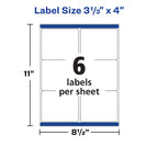 Avery Durable Waterproof Shipping Labels with Sure Feed Technology, 3-1/3" x 4", White, Laser Compatible, 300 Blank Labels Total, Great for Mailing, Branding, and More (5524) 3-1/3" x 4" (Pack of 1) 300 labels
