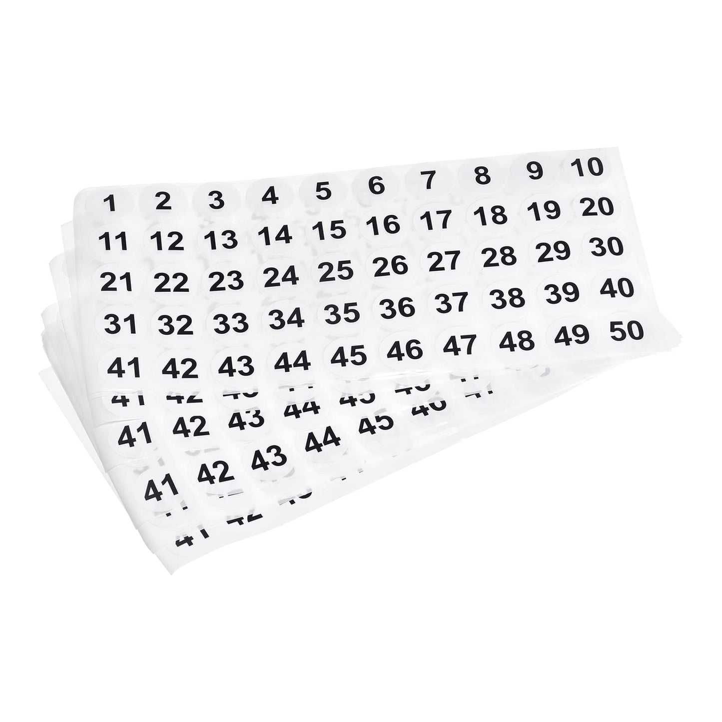 MECCANIXITY 1 to 50 Number Stickers Number Label Self Adhesive Marked Sticker 25mm/1" for Classification, Pack of 15