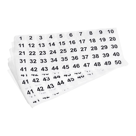 MECCANIXITY 1 to 50 Number Stickers Number Label Self Adhesive Marked Sticker 25mm/1" for Classification, Pack of 15