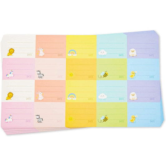 Stockroom Plus Removable Baby Bottle Labels for Daycare, 25 Sheets (10 Colors, 500 Pieces)
