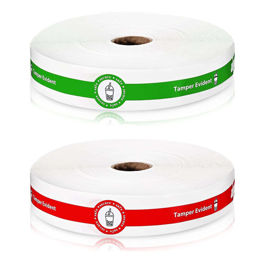 Tamper Evident Seal Stickers Safe Secure Drink Label Stickers 1" x 9" Tamper Proof Tape Food Delivery Sealed for Drink Food Coffee Milk Tea Ice Cream 200PCS