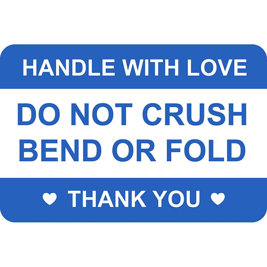2"x3" 200 PCS Blue Do Not Crush Bend or Fold Handle with Love Labels Stickers Shipping Mailing Cartons Envelops Adhesive Labels