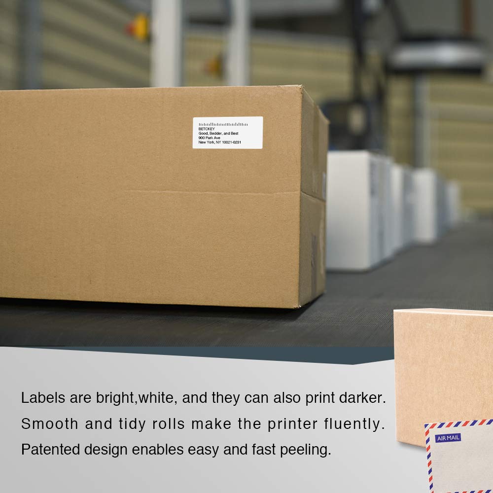 BETCKEY - Compatible DYMO 30336 (1" x 2-1/8" Removable) Multipurpose & Barcode Labels - Compatible with Rollo, DYMO Labelwriter 450, 4XL & Zebra Desktop Printers[2 Rolls/1000 Labels]