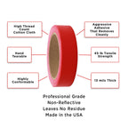 ChromaLabel red gaffer tape roll, 1 inch wide, matte finish, non-reflective, professional grade, 15 yards long.