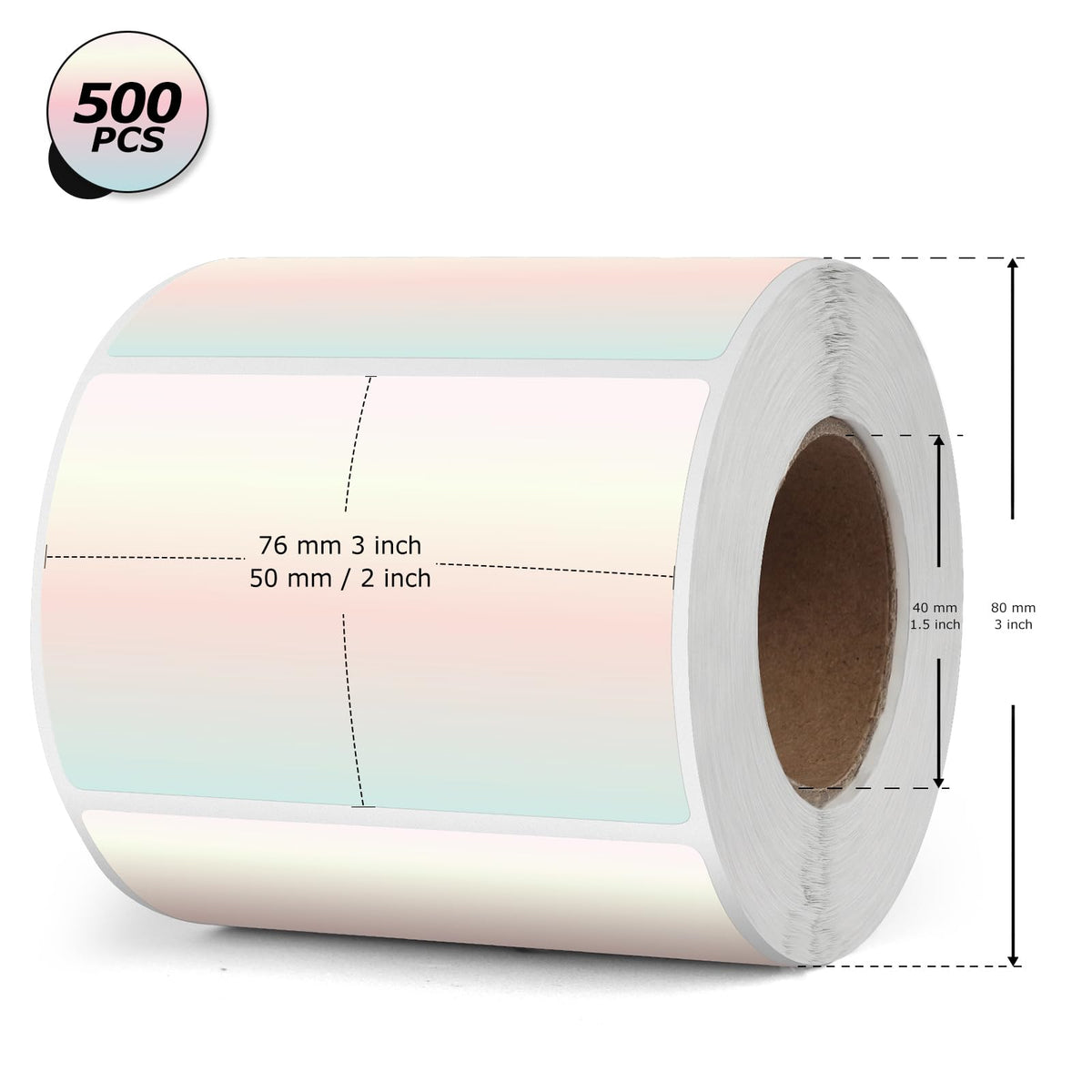 Gradient Thermal Labels 2 × 3 Inch Waterproof Red Stickers 500 PCS Gradient Red