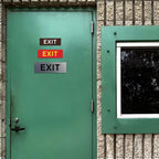 All Quality Basic Exit Wall or Door Sign - Simple & Clear To Ensure Safety | Easy to Install - Brushed Gold - Large (2 Pack) 3" x 9" - Large 2 Pack