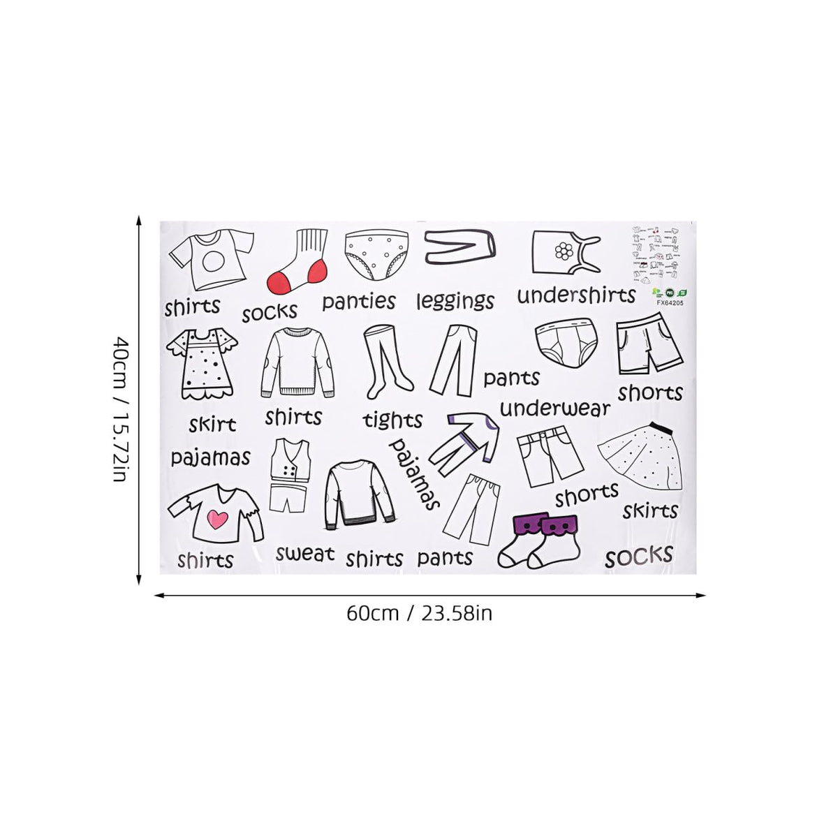 Veemoon Dresser Clothing Labels, Baby Drawer Clothing Sort Labels Removable Clothes Classification Sticker Peel and Stick Clothes Organizer Sticker for Kids Room Wardrobe Closet Drawer (40 × 60cm)