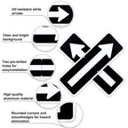 2 Pack Left Right Arrow Signs,Reflective Aluminum Directional Sign