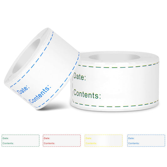 Removable Labels Easy Clean No Residue,Food Containers Labels Roll, Refrigerator Freezer Paper Label.Kitchen Labels (2 Rolls 300 Labels) 2