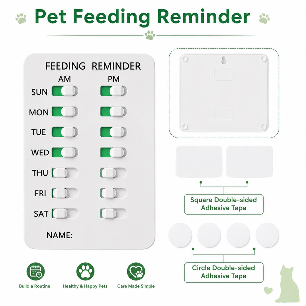 Dog Feeding Reminder, Food Tracker Am/Pm Chart Slider Sign