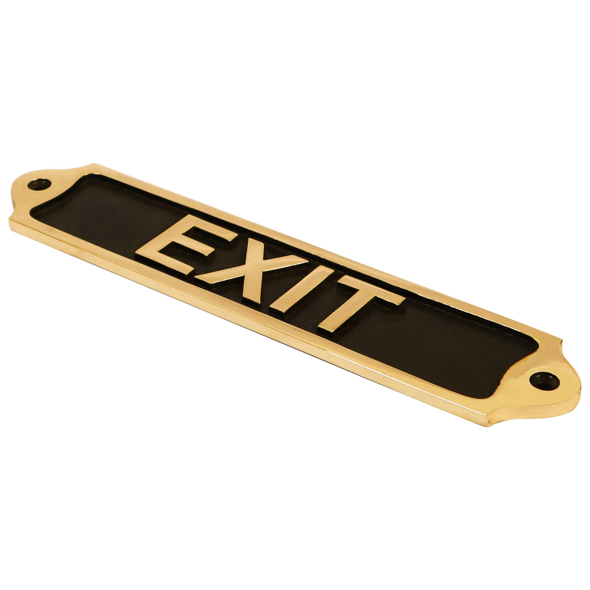 Sam Star Brass Metal Exit Door Sign Plaque |Traditional| Easy DIY Installation Plaques for Push, Pull, Parking (EXIT)