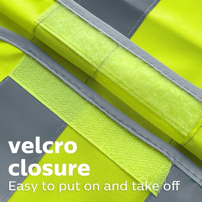Kids High Visibility Reflective Safety Vest - Neon Yellow Child Safety Vest with Reflective Tape, Ideal for Outdoor Activities, Size Small