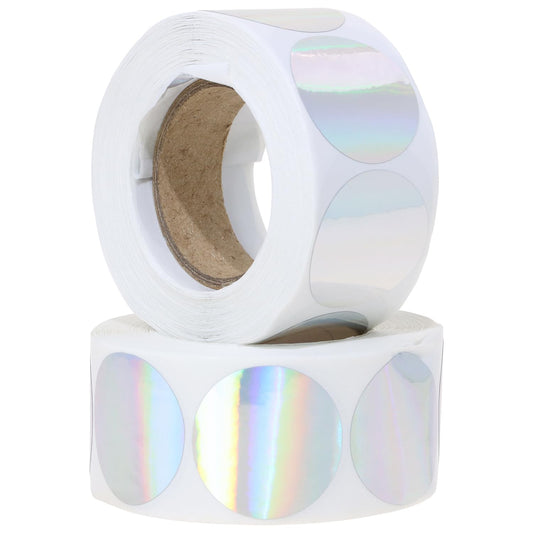 Mini Skater Holographic Silver Circle Dot Stickers Self Adhesive Round Color Coding Labels for RIFE Frequencies, Pack of 1000 (1 Inch) 1 Inch