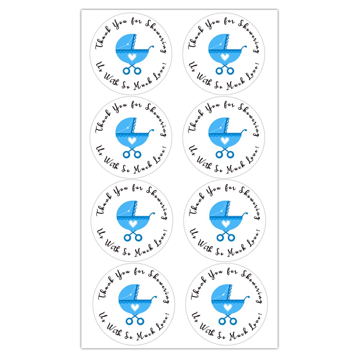 Remarkable Round Baby Shower Stickers,Thank You for Showering US,1.5 Inch Girl Boy & Gender Neutral Round Baby Shower Favor Labels Stickers(Blue 504pcs) (Blue) Blue