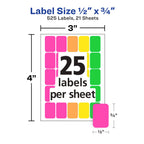 Avery Rectangular Color Coding Labels, Assorted, Removable, Pack of 525 (06721) 1-Pack