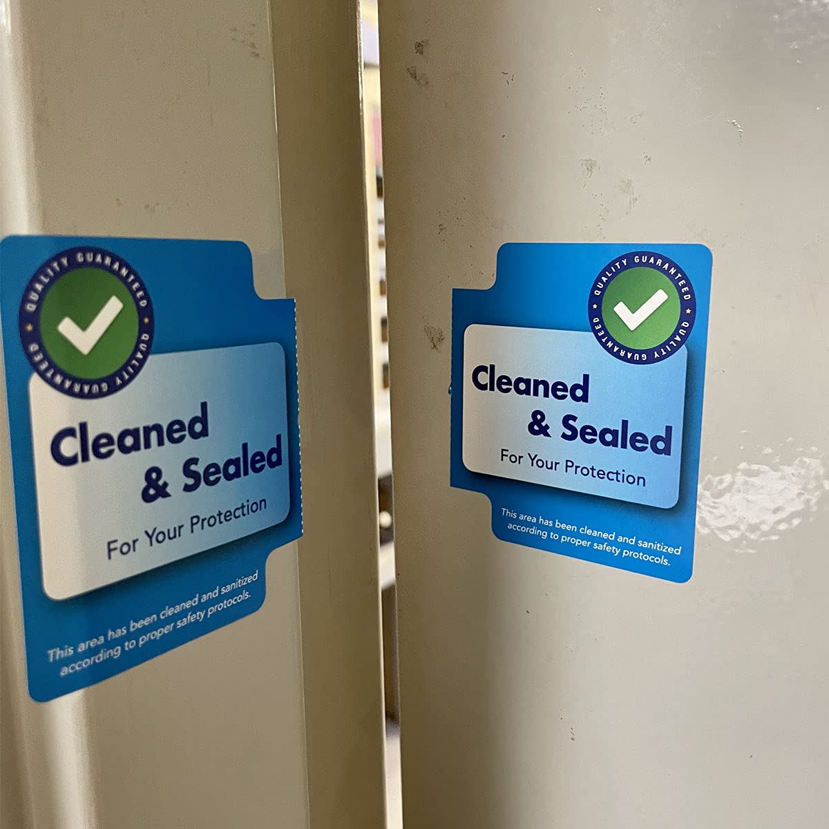 Cleaned and Sealed Tamper Door Seal Labels 2.875 x 5 Inch 500 Total Labels