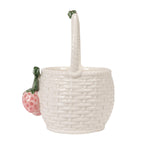 Creative Co-Op Stoneware Strawberry Basket Container