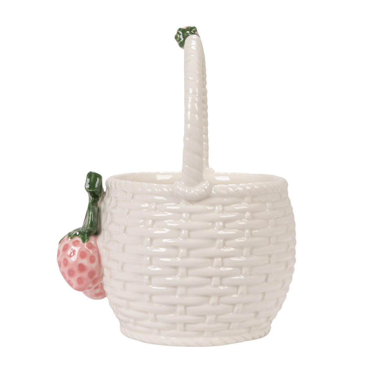 Creative Co-Op Stoneware Strawberry Basket Container