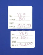 1000 Qty Unstrung Lavender Price/Receipt Tags w/Easy-Tear Stub