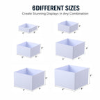 6 PCS Buffet Risers with Table Runner, Food Display Risers for Buffet Table White 3'',4'',5'',6'',7'',8''