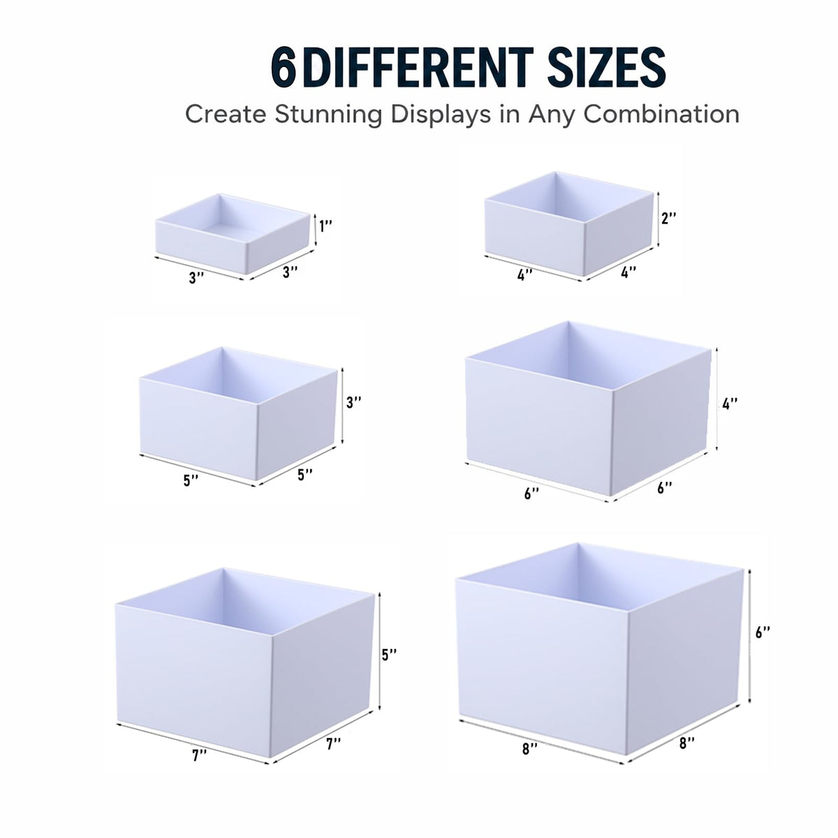 6 PCS Buffet Risers with Table Runner, Food Display Risers for Buffet Table White 3'',4'',5'',6'',7'',8''