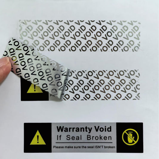 Total Transfer Tamper Evident Security Warranty Void Seals/Stickers High Security Tamper with Serial Numbers for Reusable Package（2x8cm, Silver）